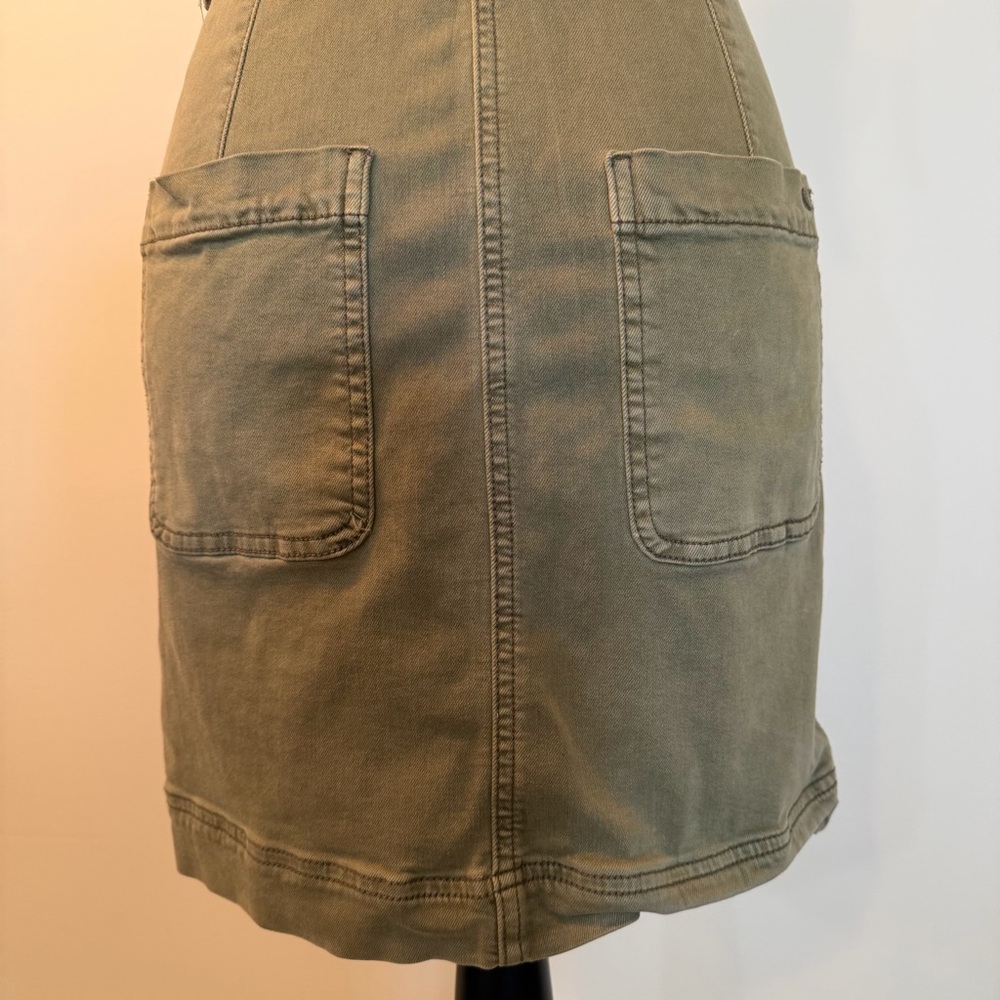 American Eagle Outfitters Women S Button-Down Mini Dress Overall Utility Stretch - Picture 8 of 11
